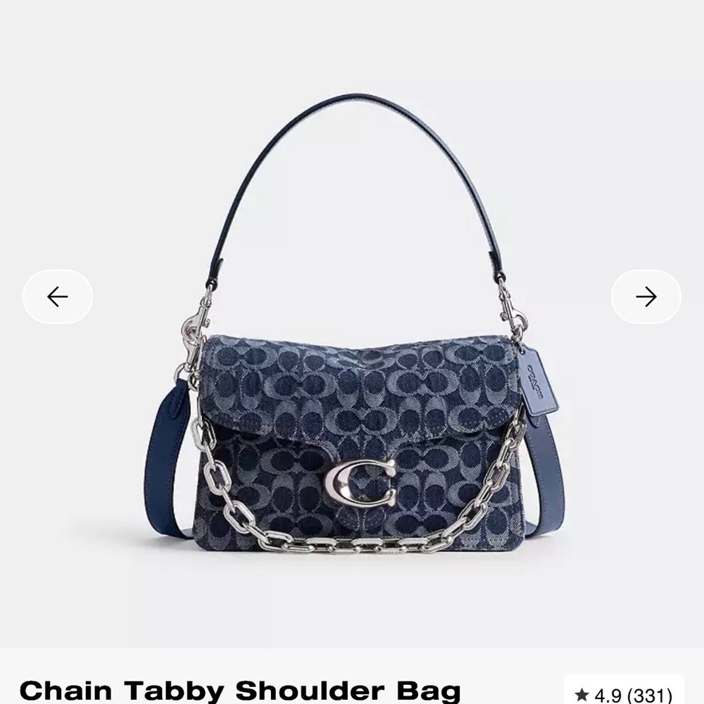 Coach Chain Tabby Shoulder Bag in Denim